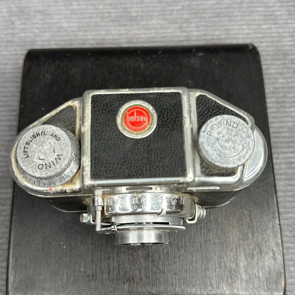 Vintage Bolsey B22 Set-O-Matic 35mm Camera with Leather Case Wollensak 44mm Lens